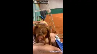 Callmeslooo Tennis Court blow & fuck