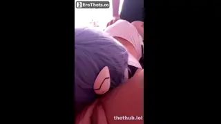 Rei sucks Asuka in a threesome