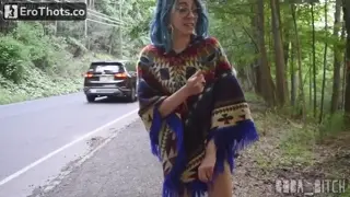 Boba_Bitch Flashing Tits on Busy Public Road