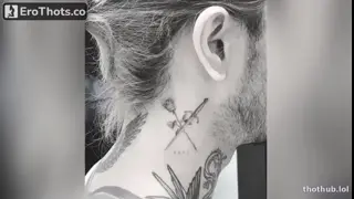 Small neck tattoos for men