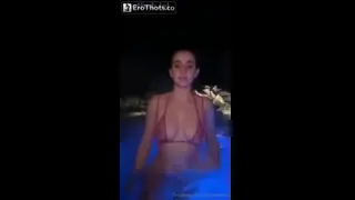 Christina Khalil Red Mesh see through hot tub ppv