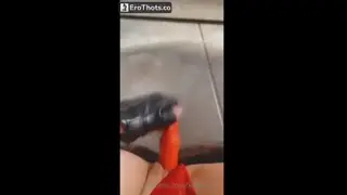 xmimirose plays with red dildo