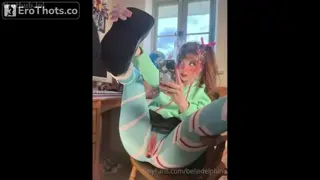 Belle Delphine vanellope cosplay set slideshow