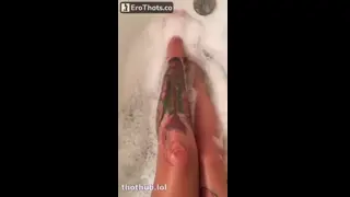 Stephanie Marazzo playing herself in bathroom