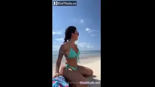 Karol rosado public beach blowjob