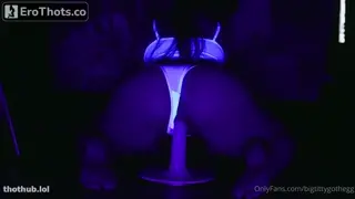 Bigtittygothegg neon light dildo sex